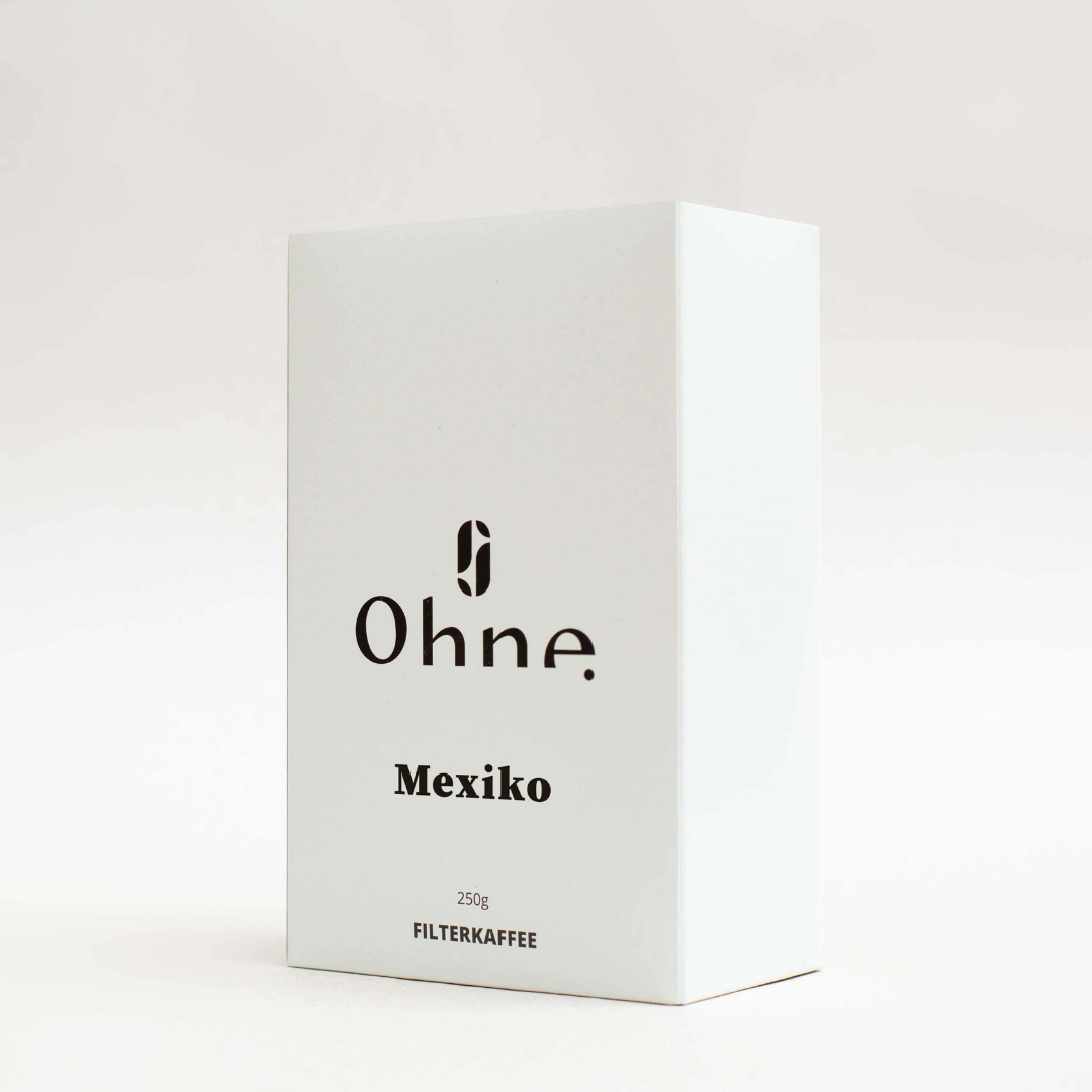 Entkoffeinierter Filter Kaffee von OHNE aus Mexiko als 250g Box in schwarz