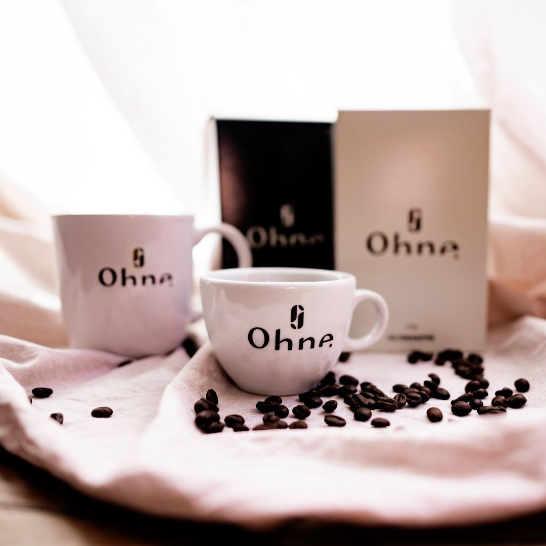 OHNE Bundle entkoffeinierter Espresso, entkoffeinierter Filterkaffee, Espressotasse und Filterkaffeetasse