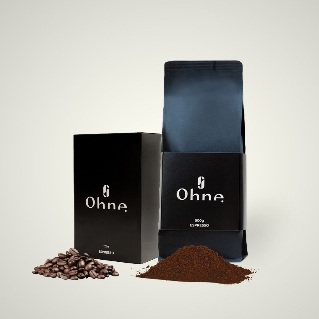 Entkoffeinierter Espresso in 250g und 500g von OHNE gemahlen und Bohne