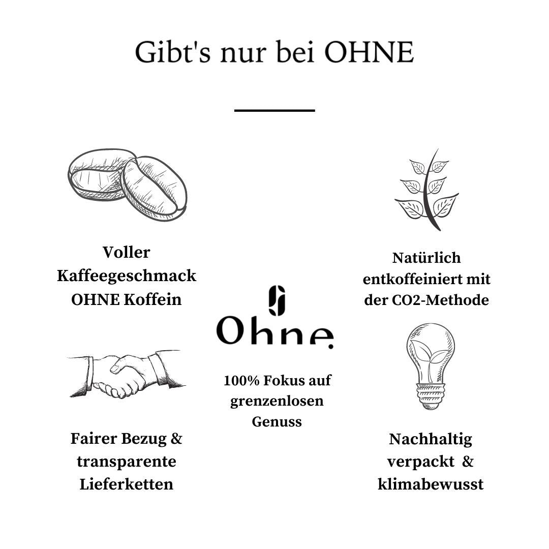 Argumente warum es besten entkoffeinierten Kaffee bei OHNE gibt